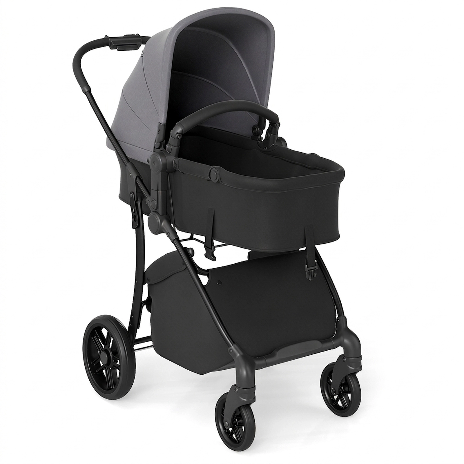 SUGIFT 2-in-1 Baby Stroller with Bassinet Mode and Reversible Seat 33-lb Capacity Ages 6-36 Months Black/Dark Gray