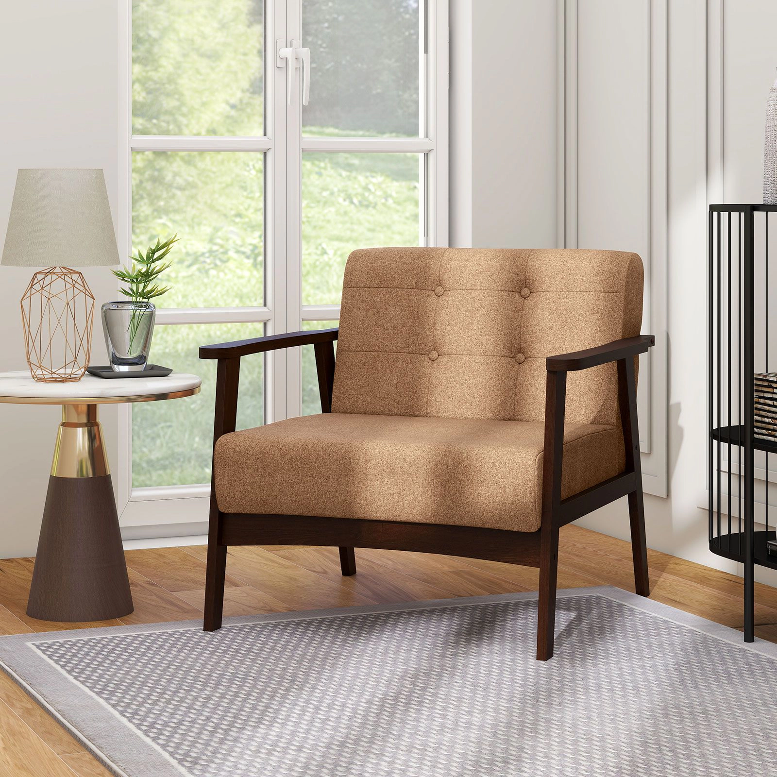 SlickBlue Unisex Oversized Fabric Accent Chair, Tufted Lounge Chair
