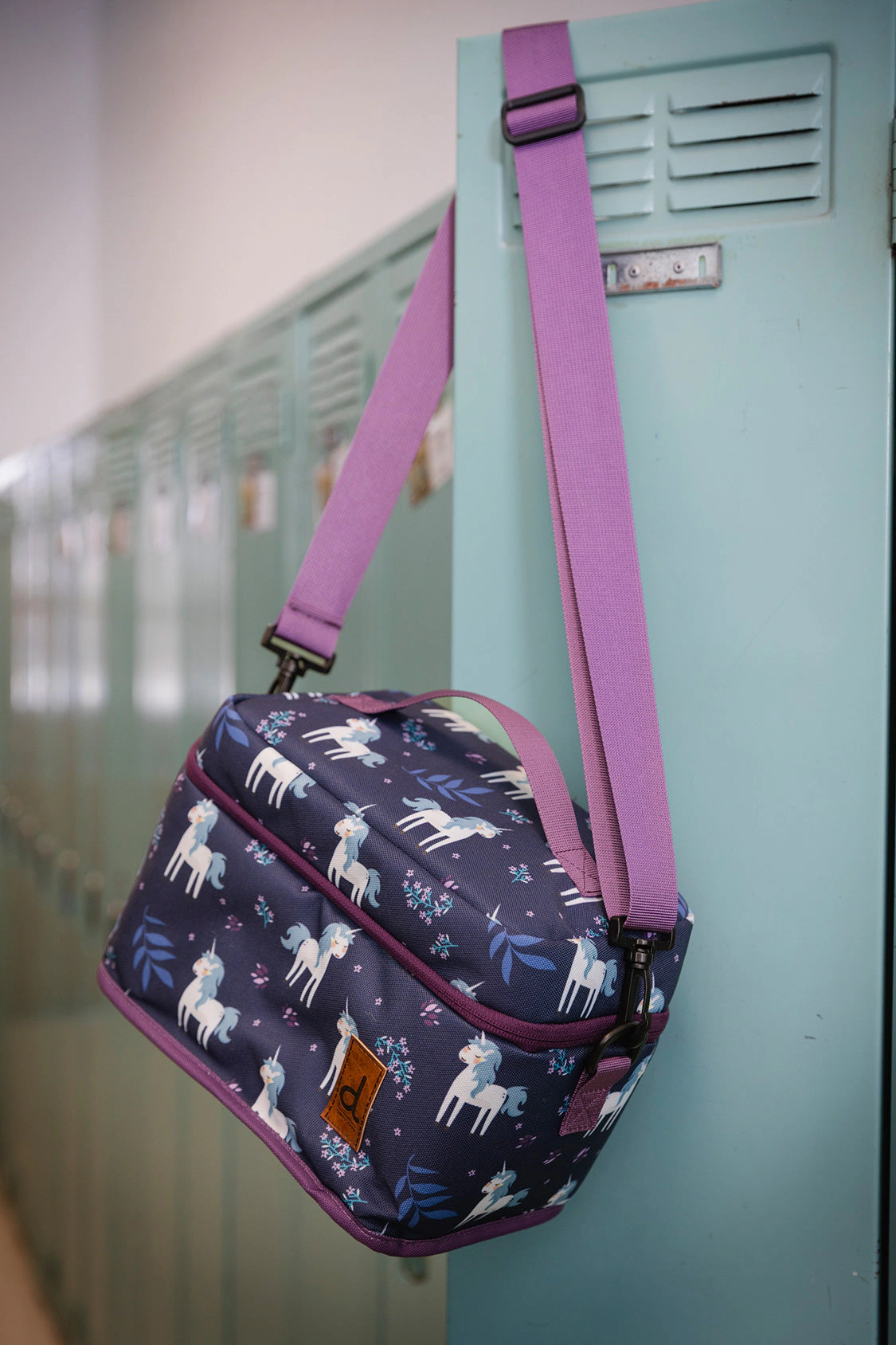 Deux par Girls Insulated Unicorn Print Lunch Box with Removable Shoulder Strap