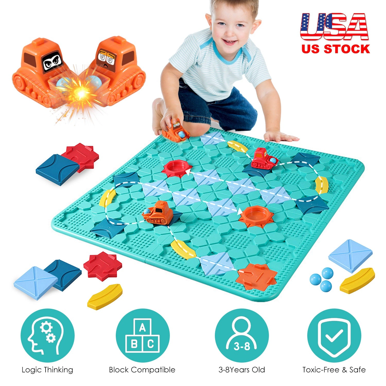 GBruno Montessori Road Builder Puzzle STEM Toy
