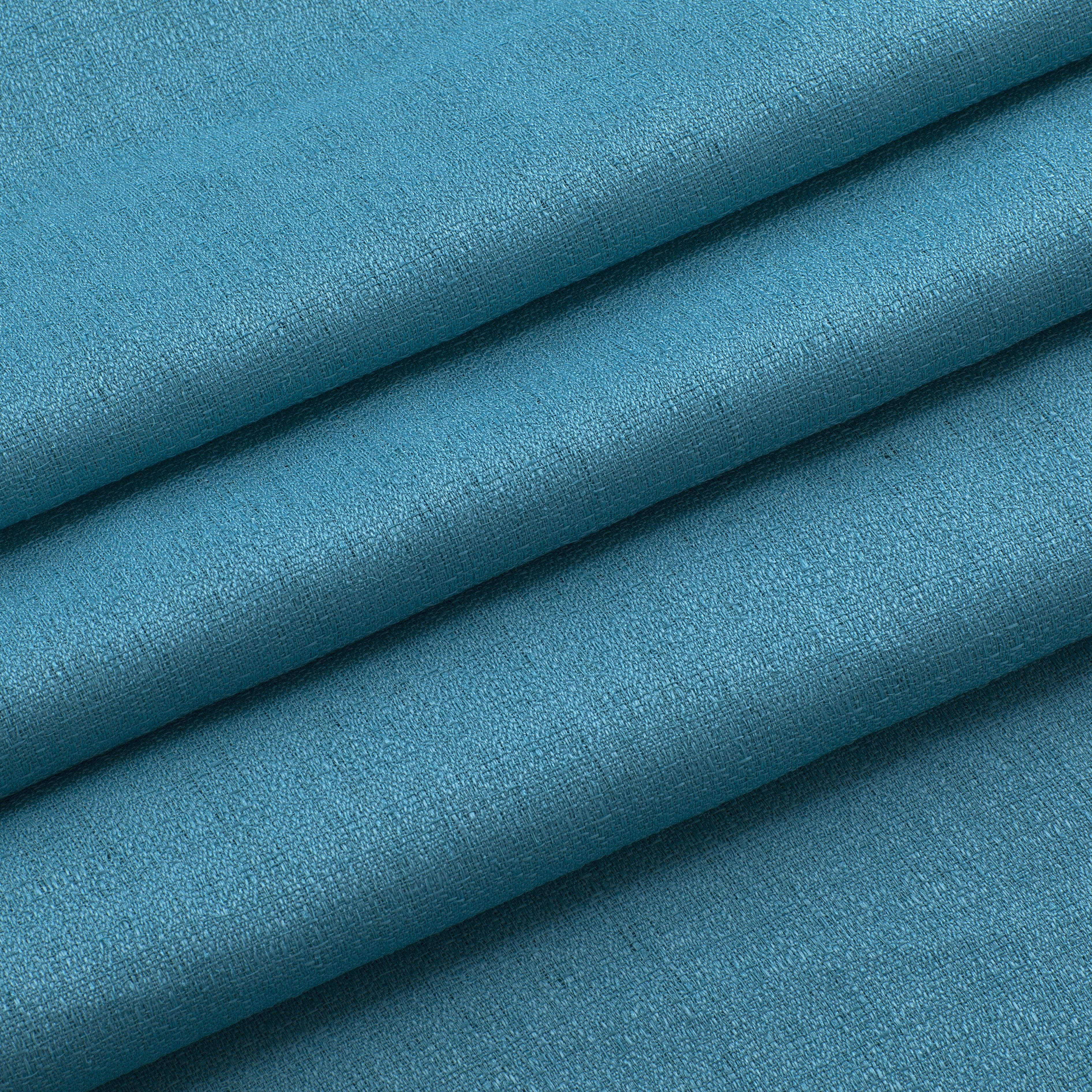 Kate Aurora Semi Sheer Flax Styled Turquoise Rod Pocket Single Window Curtain Panel - 52 in. W x 84 in. L