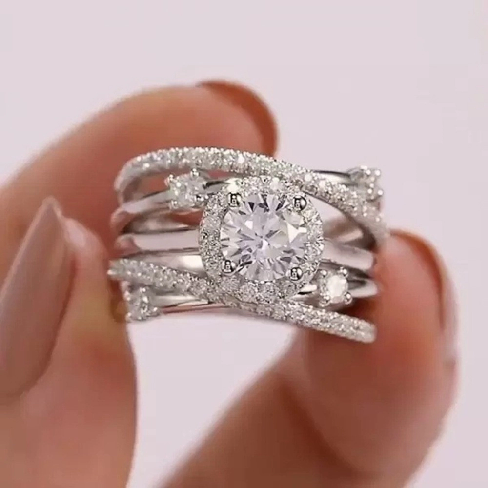 Multi-Band Wrap Cubic Zirconia Engagement Ring