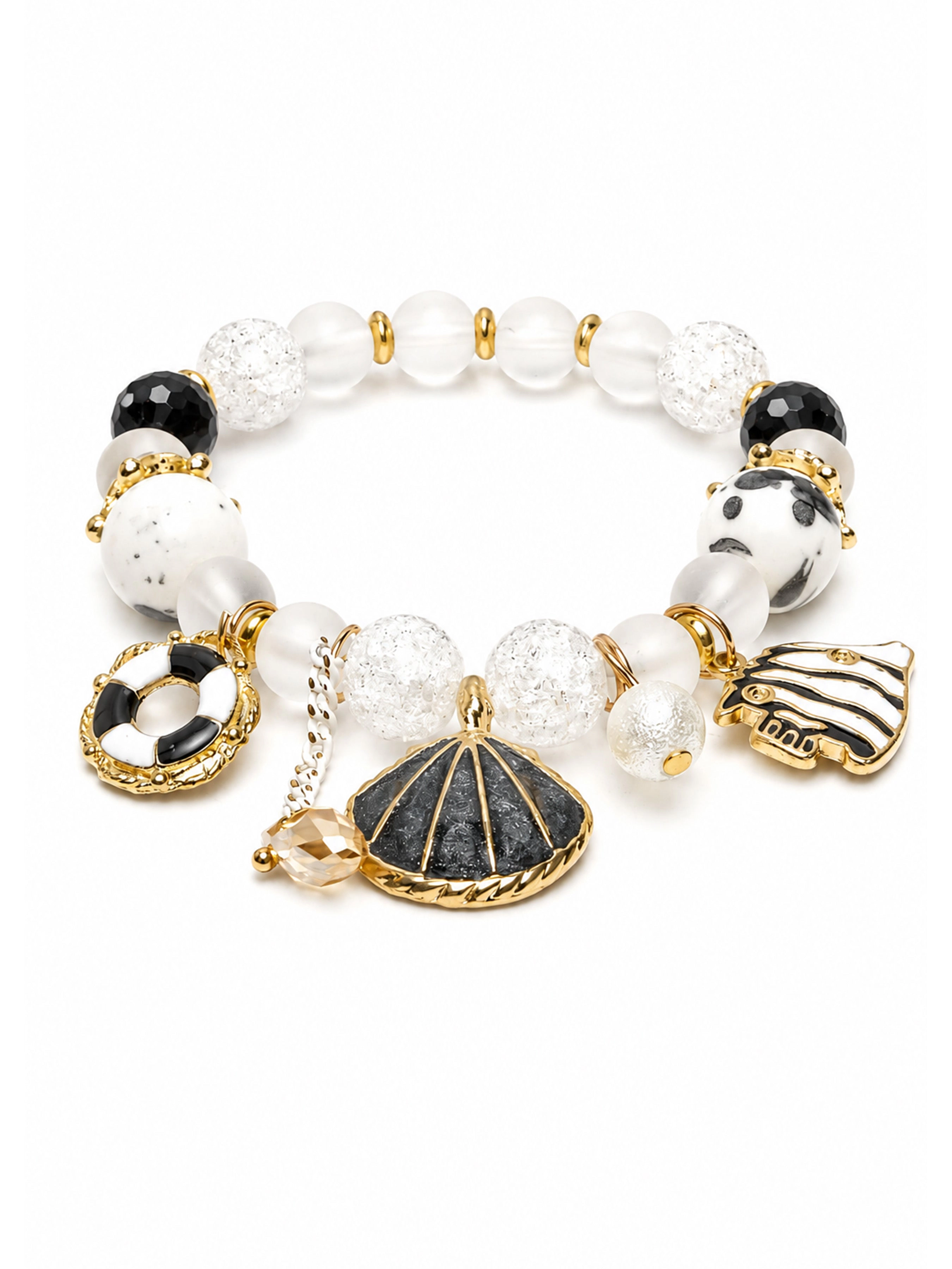 AGP PARIS Womens Boho Shell Stretch Bracelet