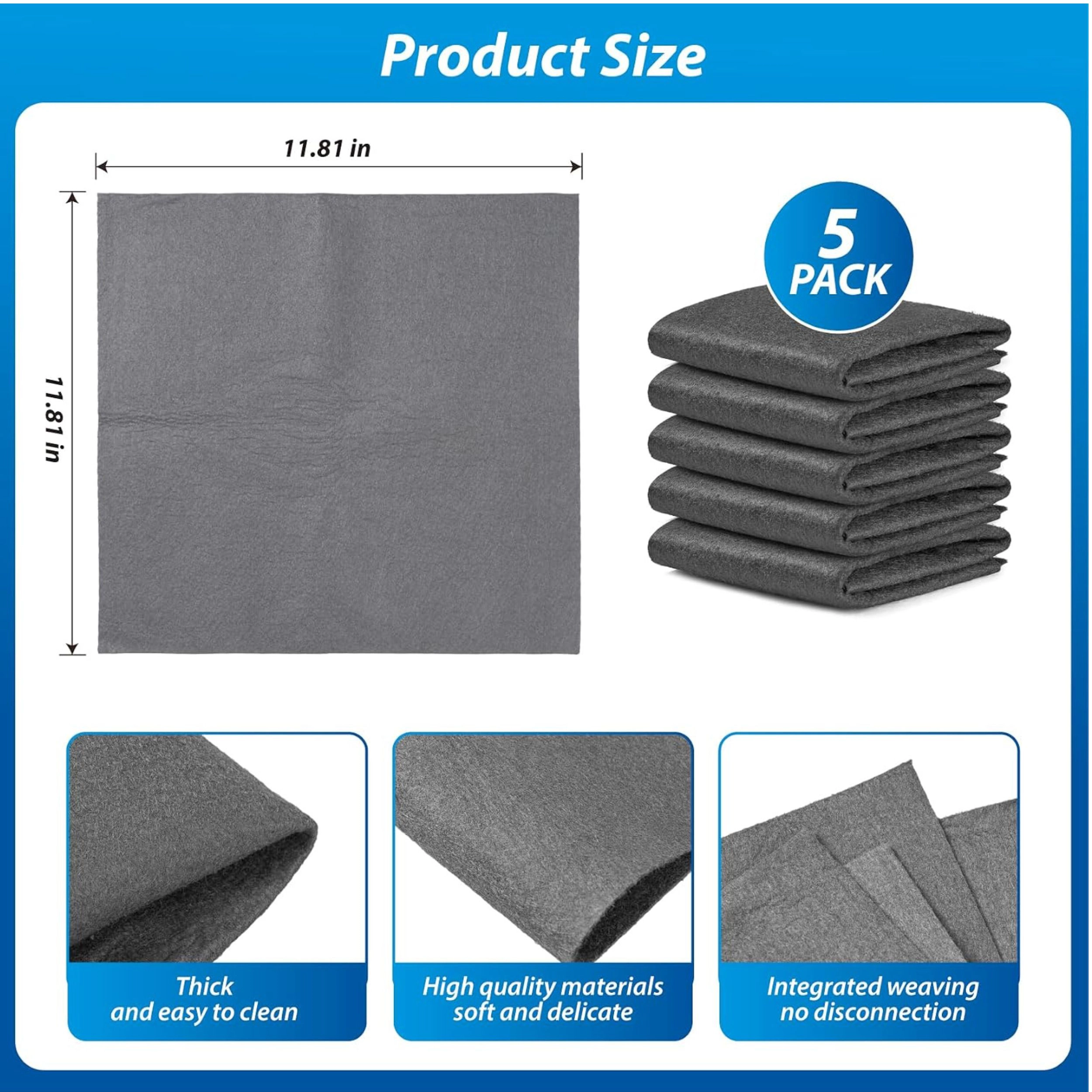 Stock Preferred Pack of 5 Lint Free Microfiber Glass Cleaning Cloths for Windows, Mirrors