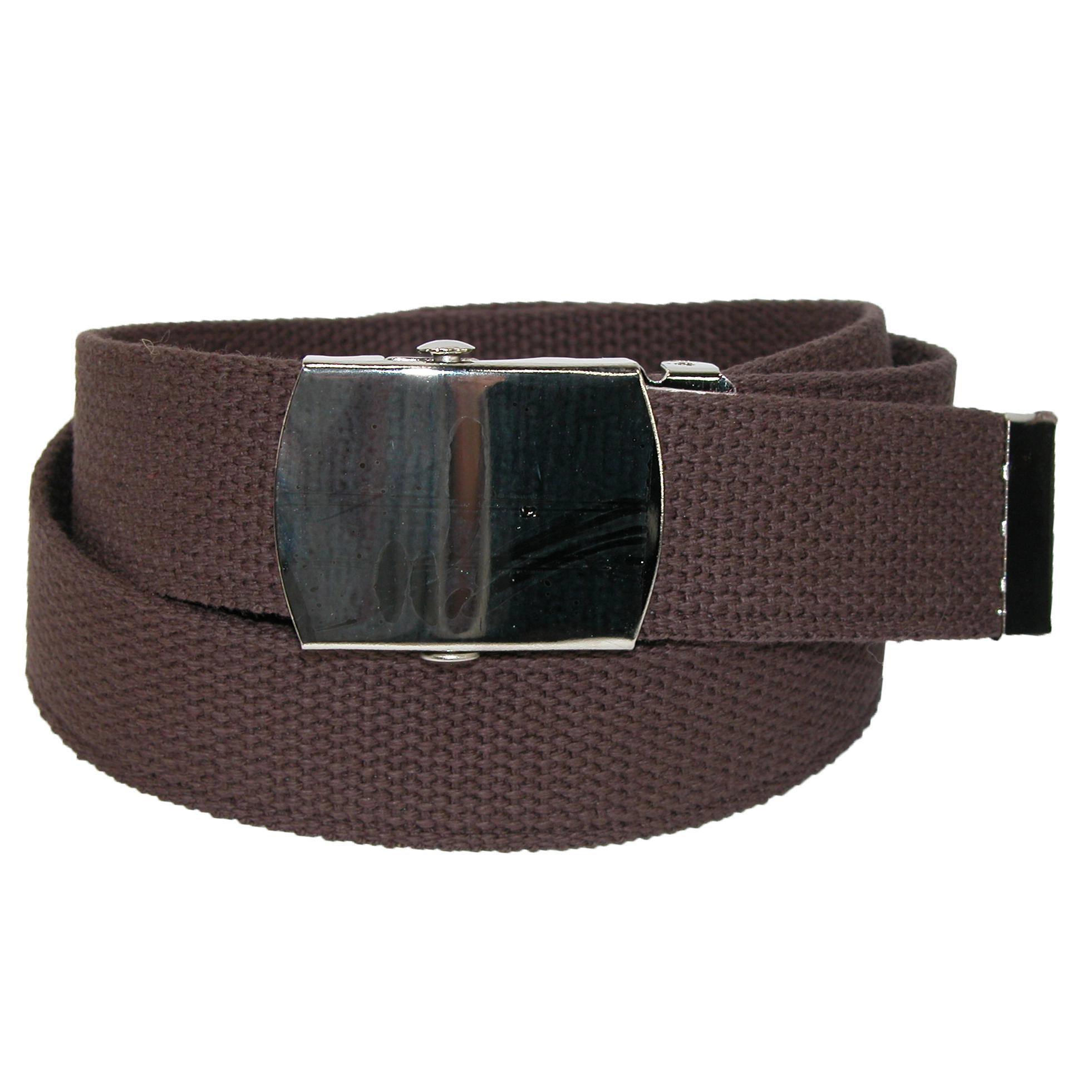 CTM Cotton Adjustable Belt with Nickel Finish Buckle (Pack of 3)