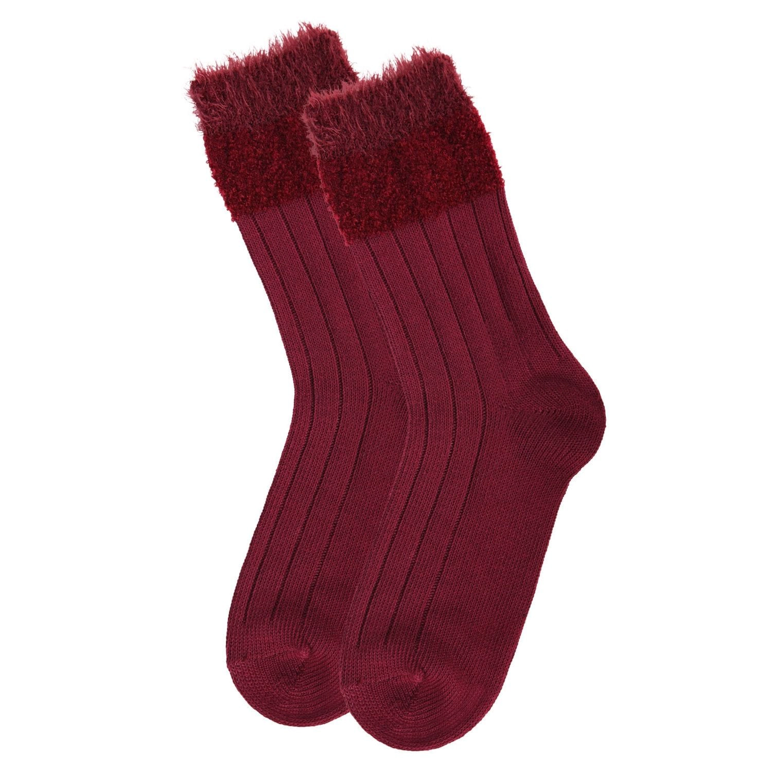 MeMoi Women's Parfait Striped Fuzzy Cuff Crew Socks