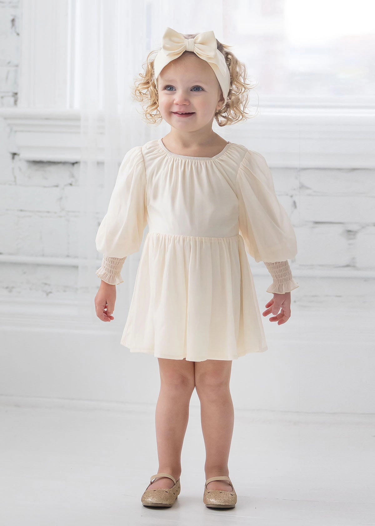 Isobella and Chloe Charmed White Chiffon Dress