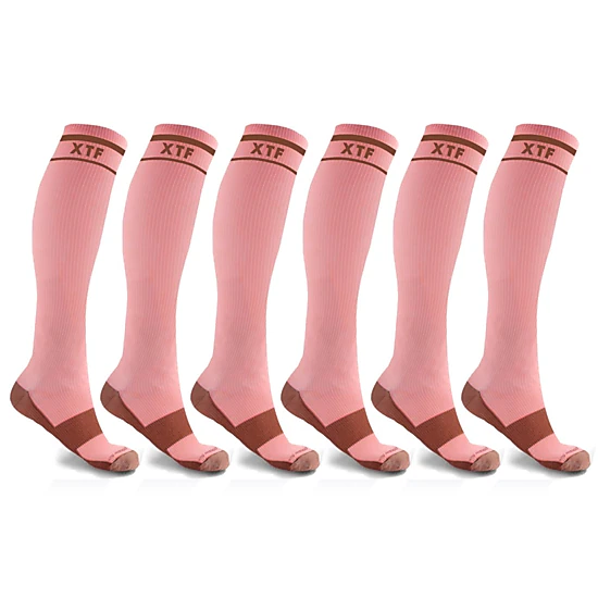 Extreme Fit Unisex Copper-infused Knee High-energy Compression Socks - 6 Pair