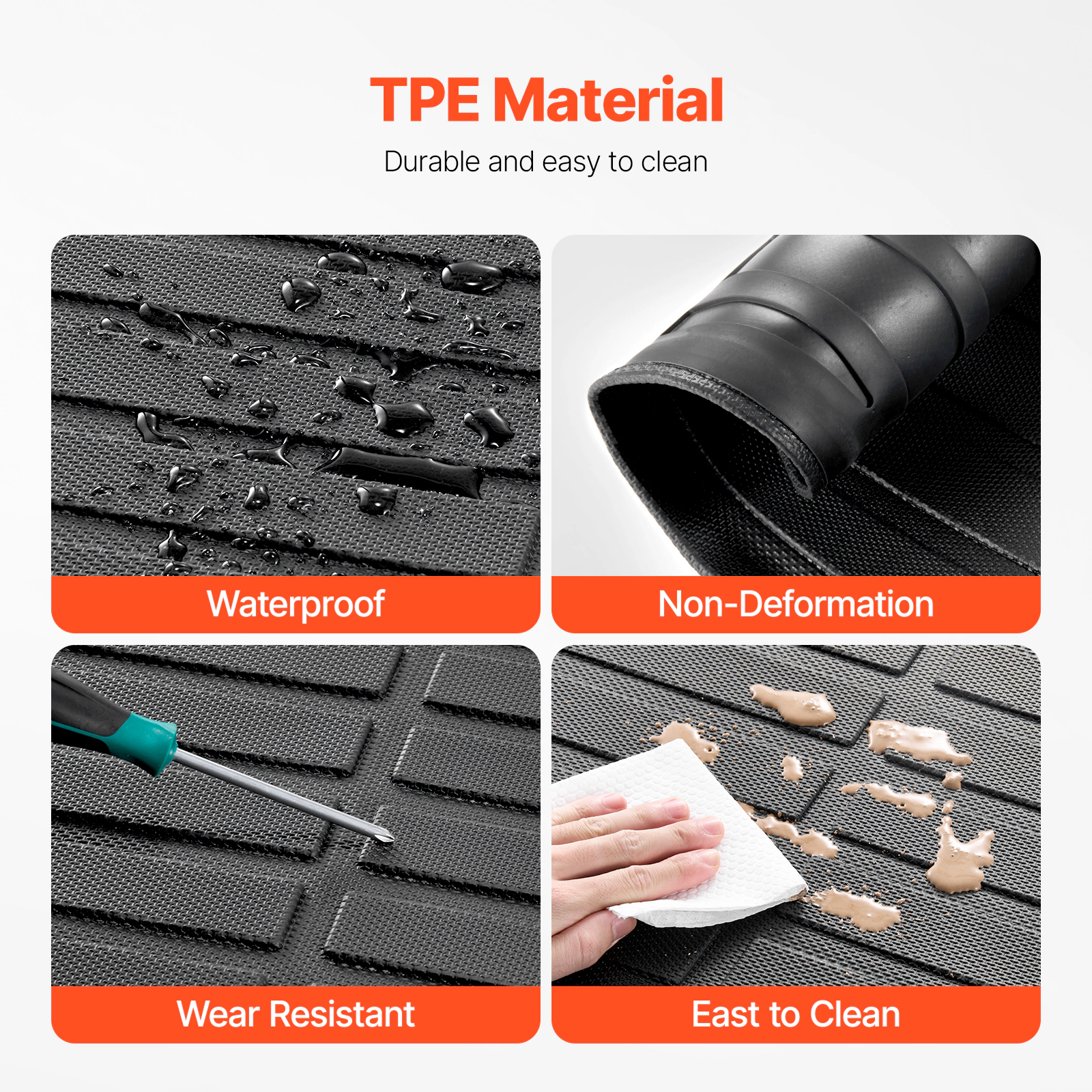 HONGGE Custom Fit TPE Cargo Mat for Toyota RAV4 2019-2024, Trunk Liner with Backrest Mats, Waterproof Protector, Black