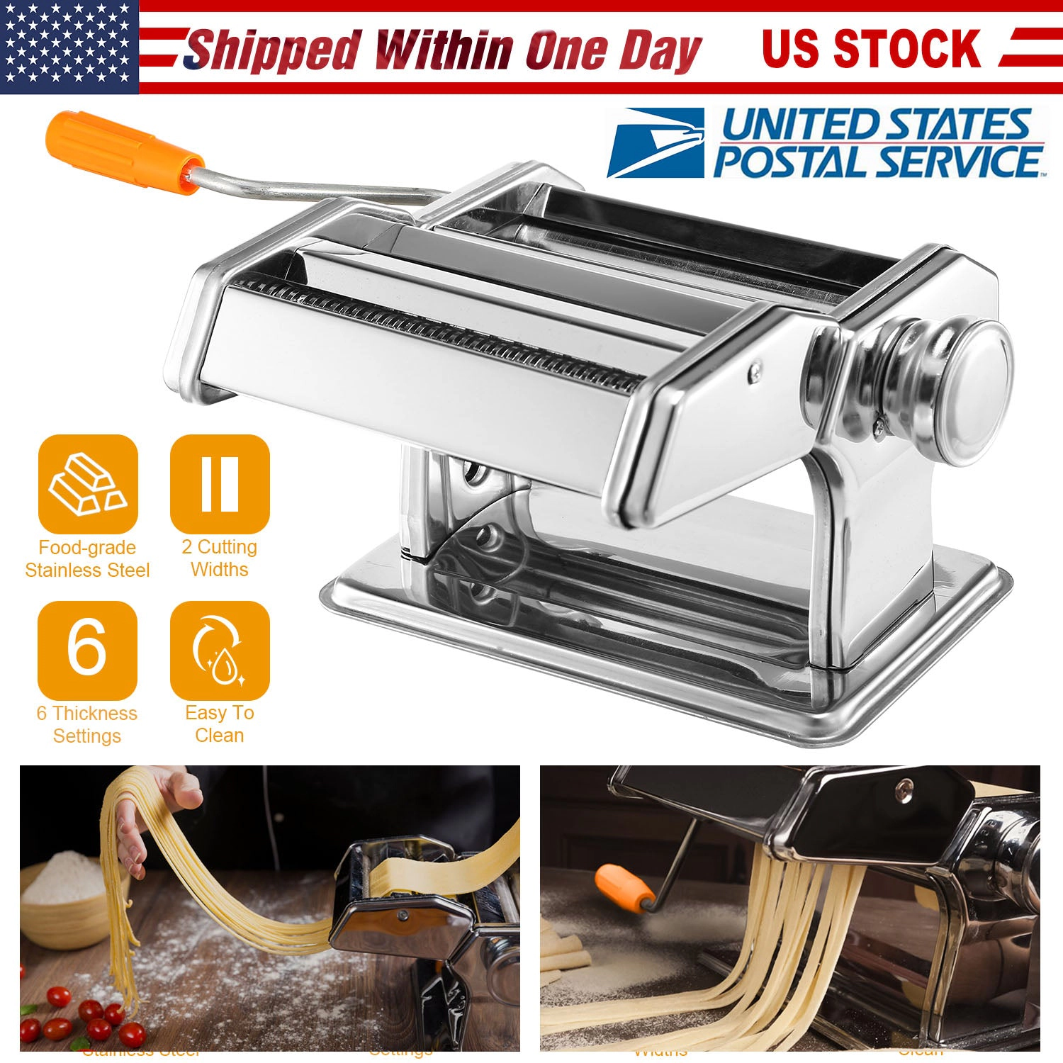 GBruno Stainless Steel Pasta Maker Roller Machine