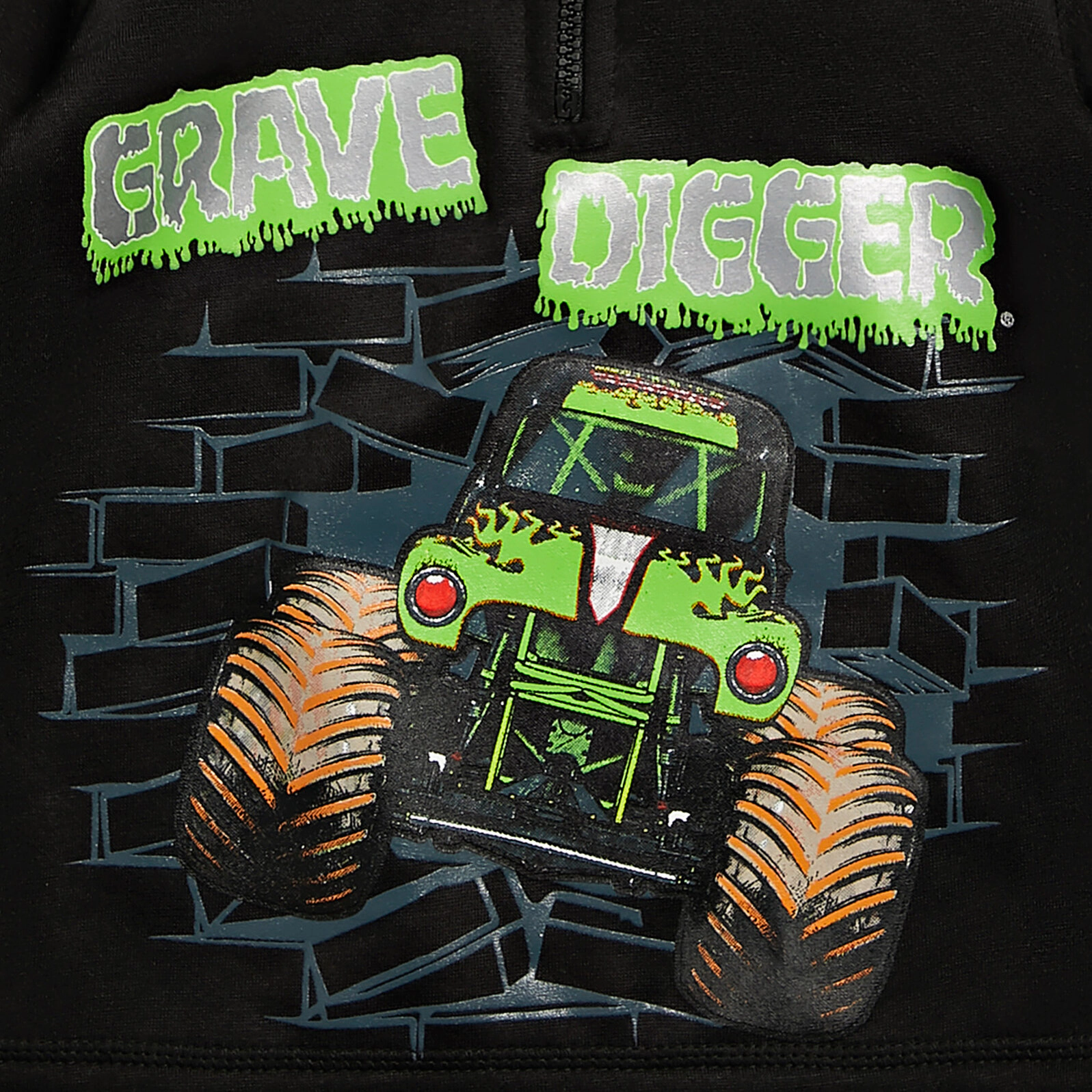 Monster Jam Grave Digger Boys' Fleece Hooded Sweatshirt