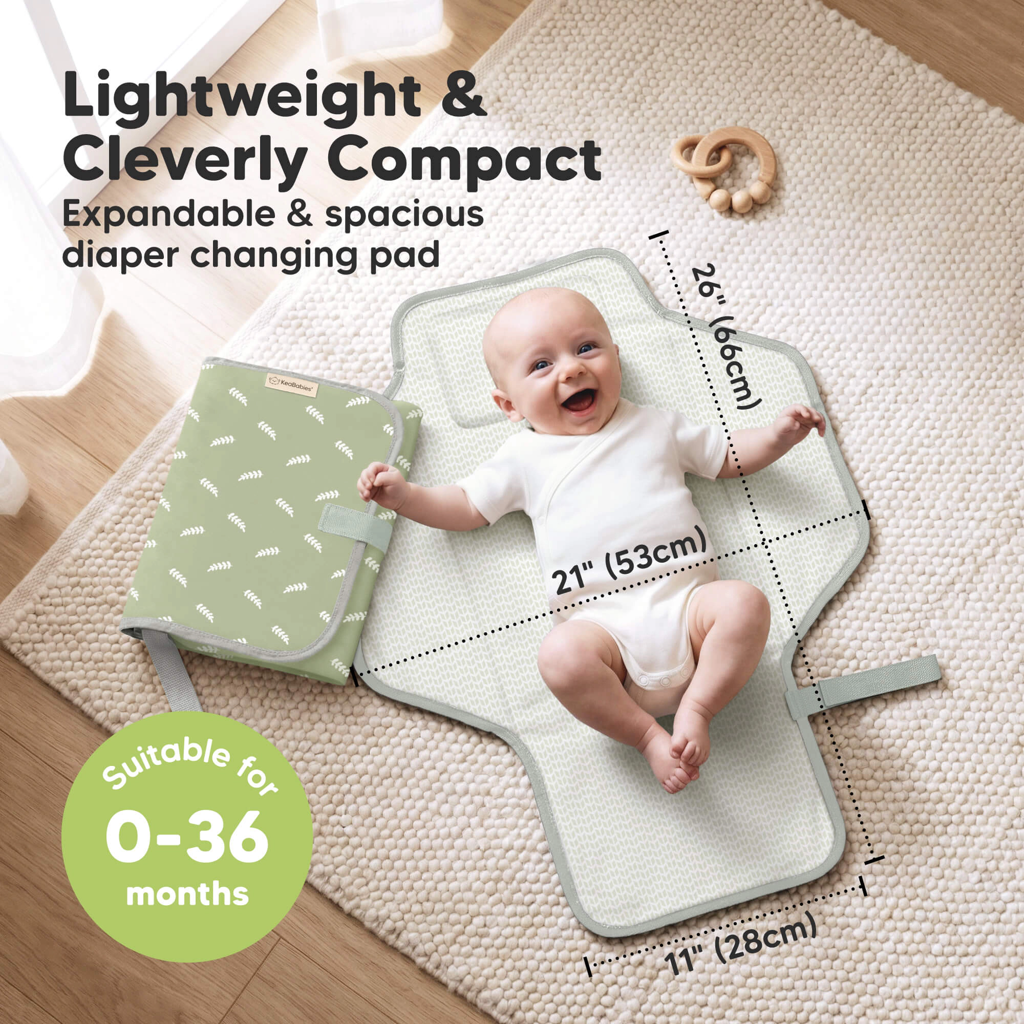 KeaBabies Flex Diaper Changing Pad for Baby Girls and Boys