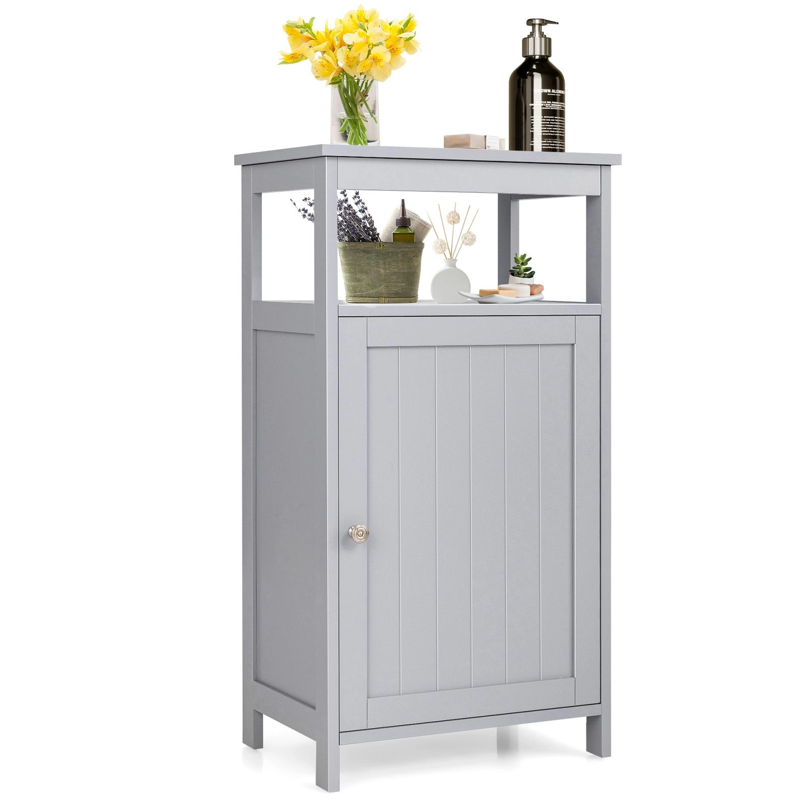 SlickBlue 33" Bathroom Storage Cabinet with Adjustable Shelf, Gray