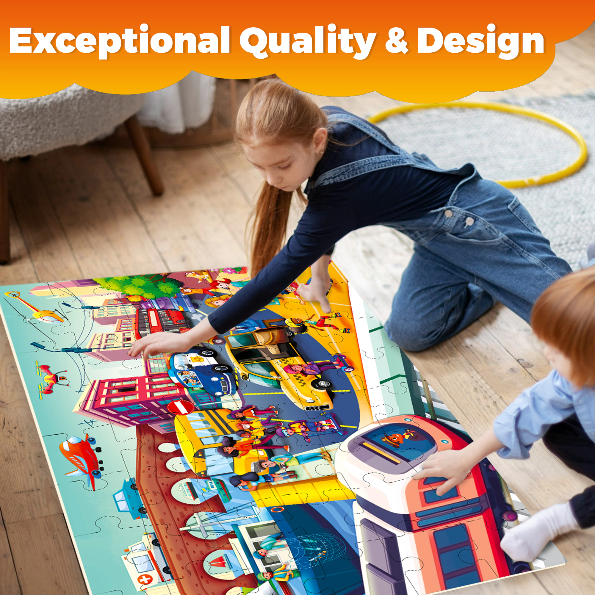 QUOKKA Giant Floor Jigsaw Puzzle, 48 Piece Educational Puzzle for Kids, USA Map, World Ages 3+