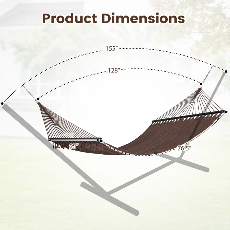 Hivvago Caribbean Hammock With Spreader Bar For Patio Poolside