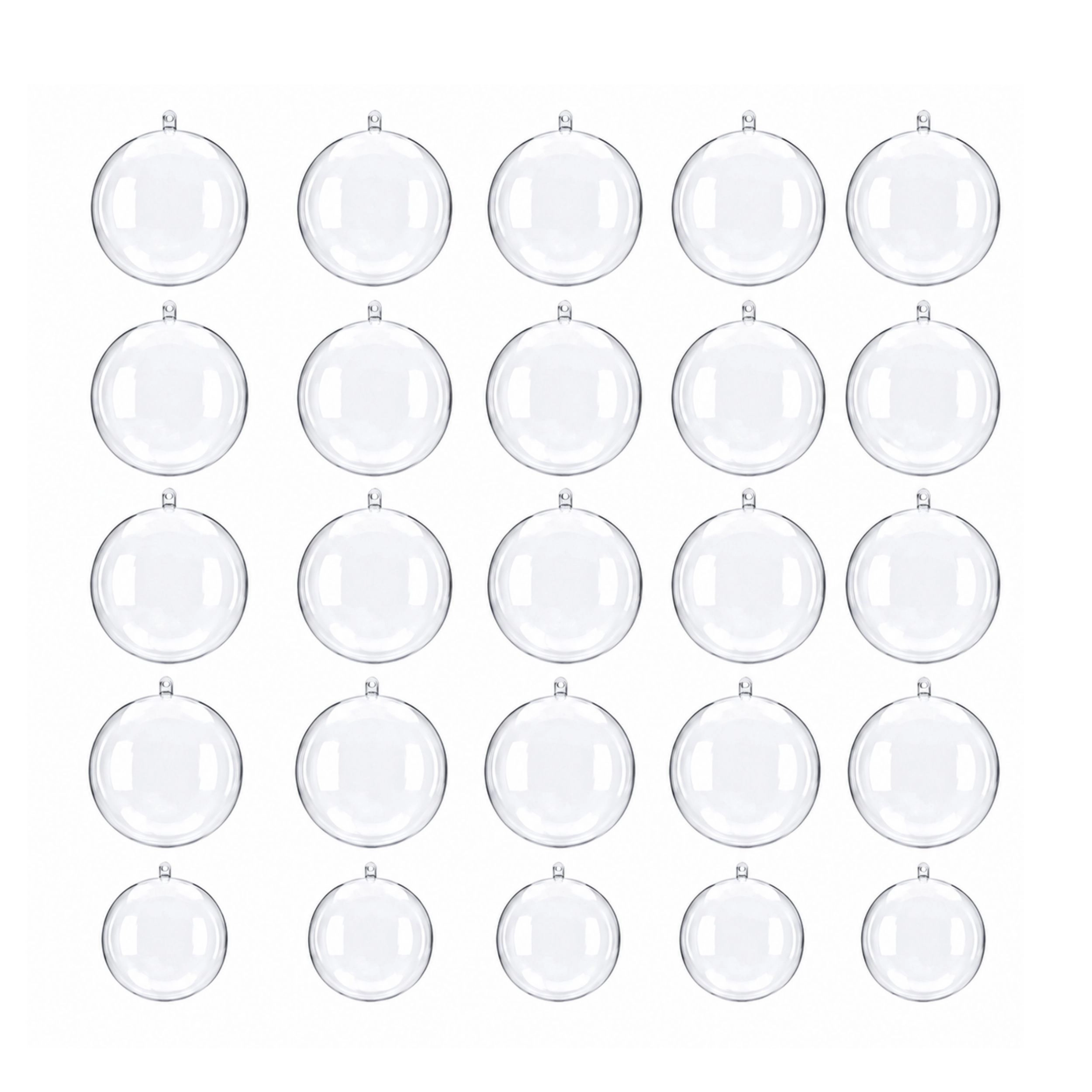 Stock Preferred Pack of 25 Clear Fillable Plastic Christmas Ball Ornaments for Crafts