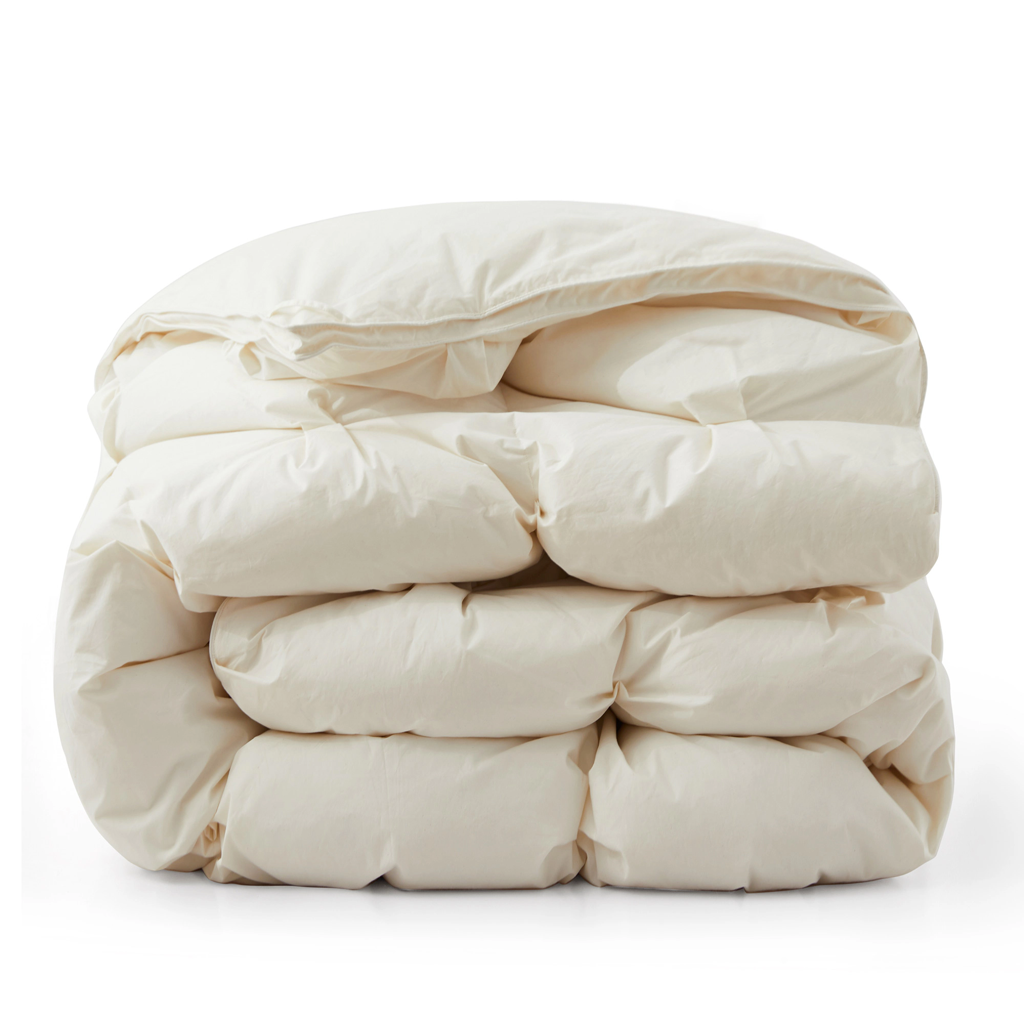 Unikome Organic Cotton White Goose Down Comforter Insert with Pleat Design