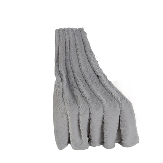 Kate Aurora Salon de Maison Faux Shearling Ultra Plush Gray Chevron ...