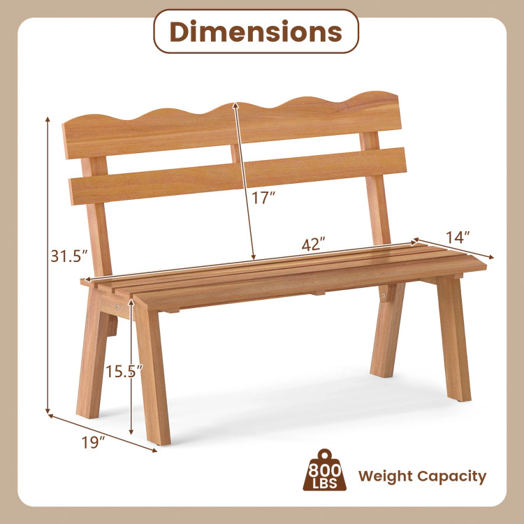 Hivvago Outdoor Acacia Wood Garden Bench