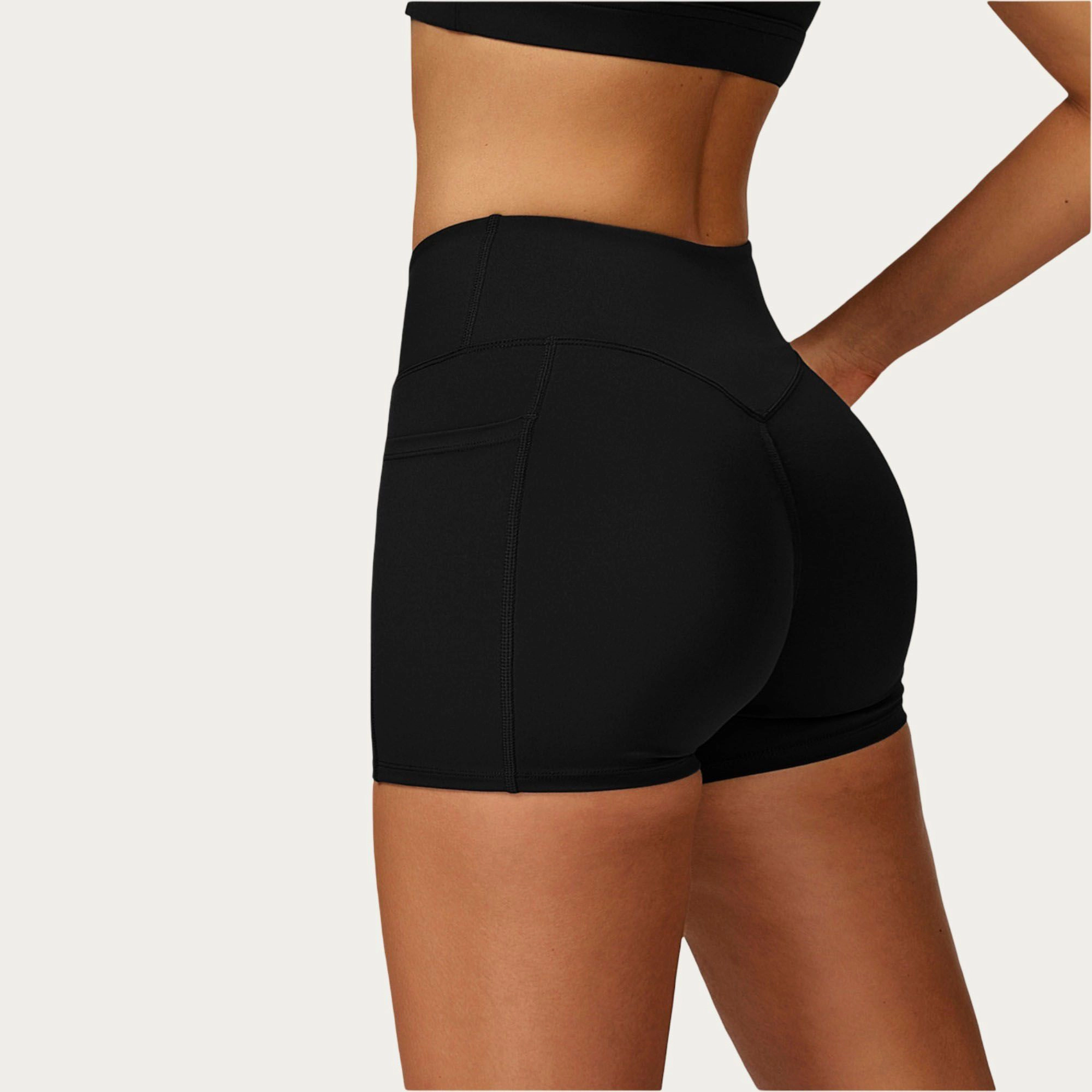 Anna-Kaci Women's High Waist Crossover Athletic Biker Shorts Stretch Workout Yoga with Side Pocket