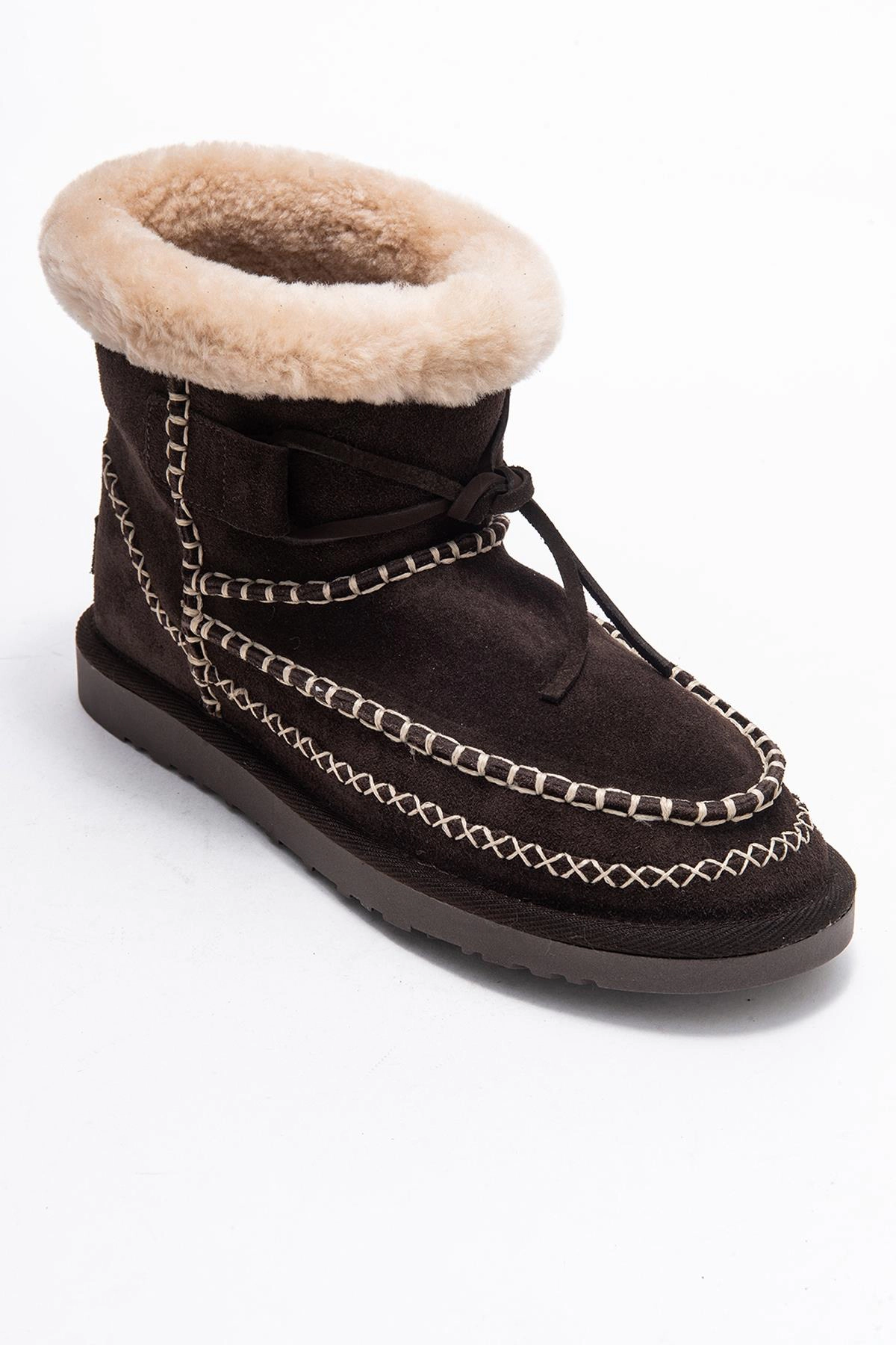 Forever & Always Womens Jorel Leather Fur Lined Ankle Boots