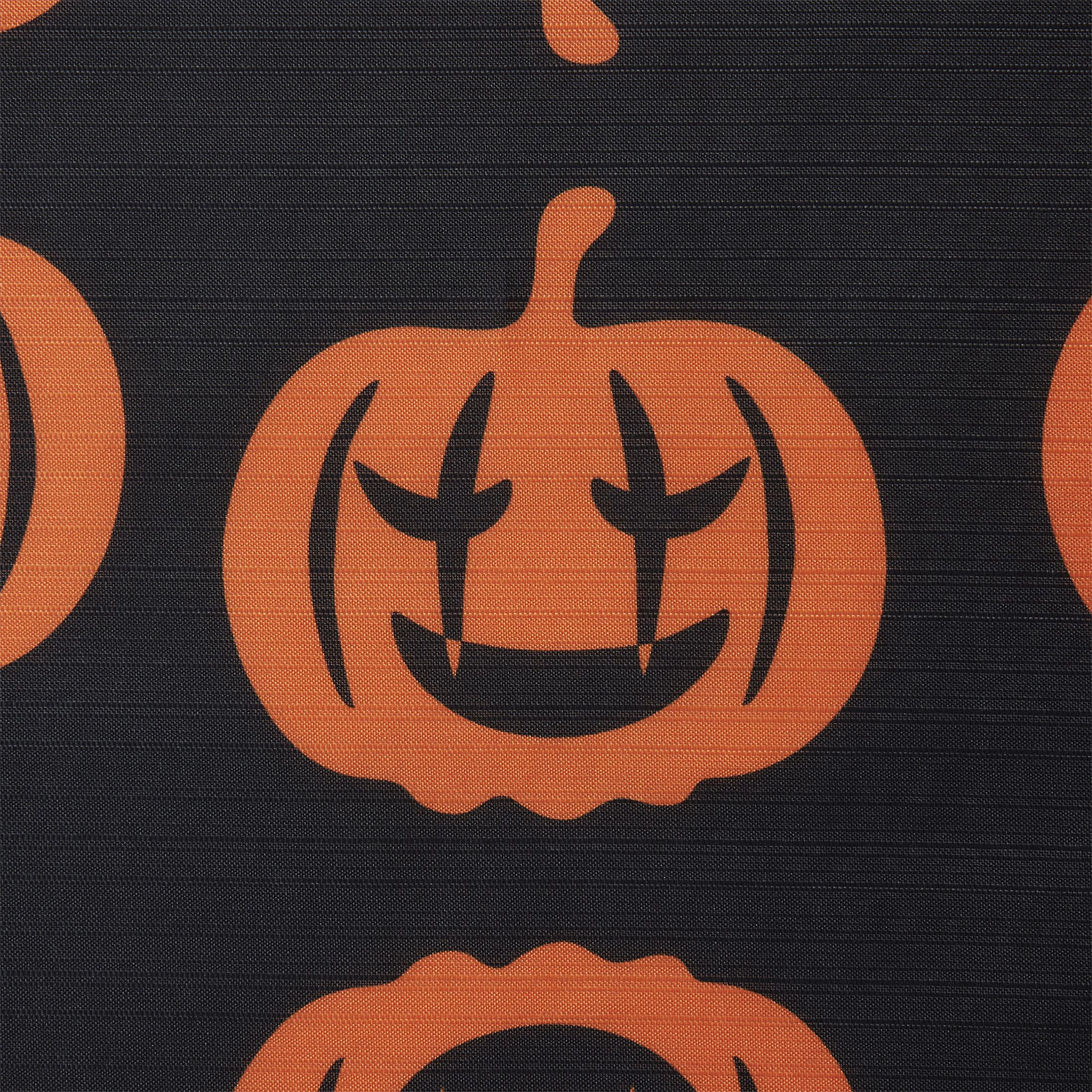 Kate Aurora Halloween Accents Black & Orange Spooky Jack O' Lanterns Fabric Shower Curtain