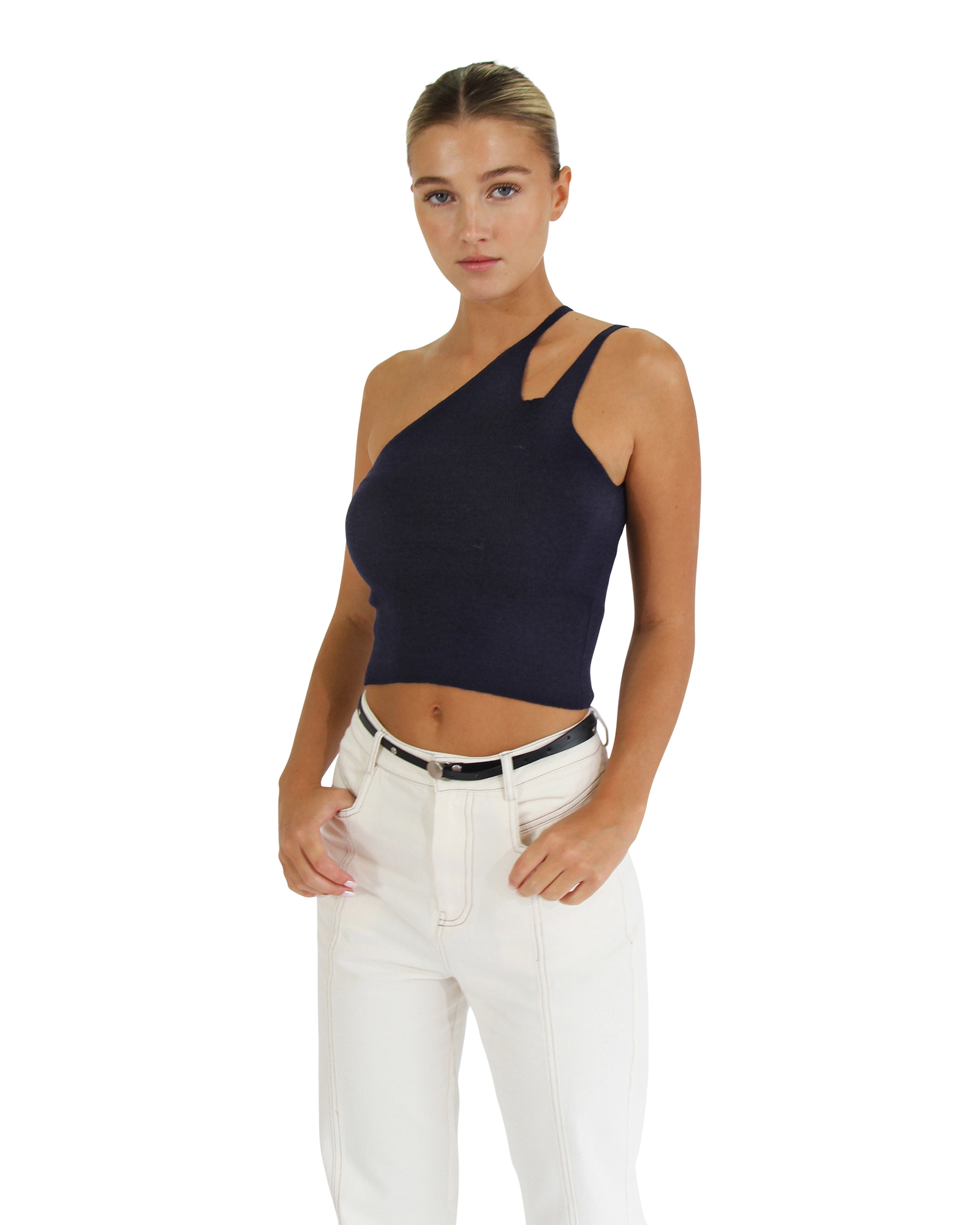 Belle & Bloom Womens Symphony Double Strap Knit Crop