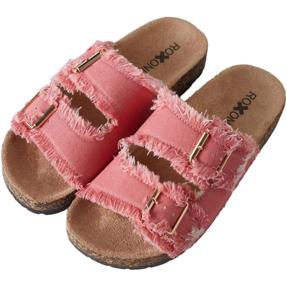 Roxoni Women's Adjustable Double Buckle Slide Sandals