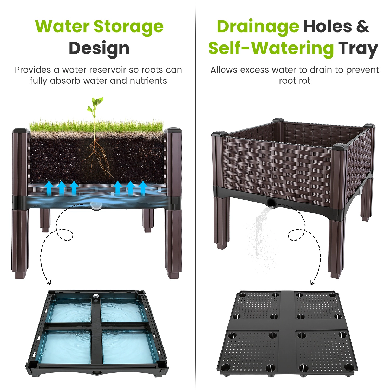 GBruno Elevated Raised Garden Bed With Legs