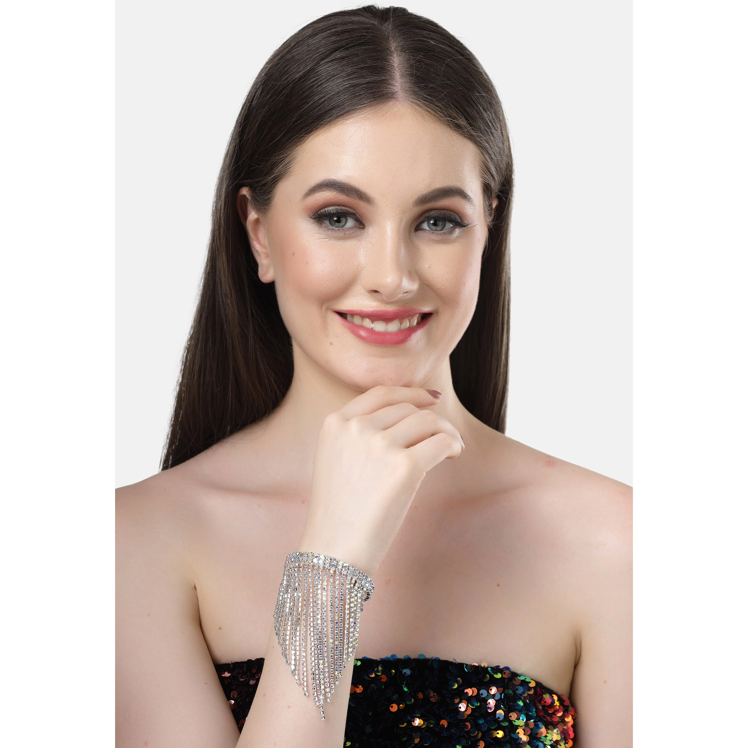 AGP PARIS Womens Diva Collection Gleaming Tassel Bracelet