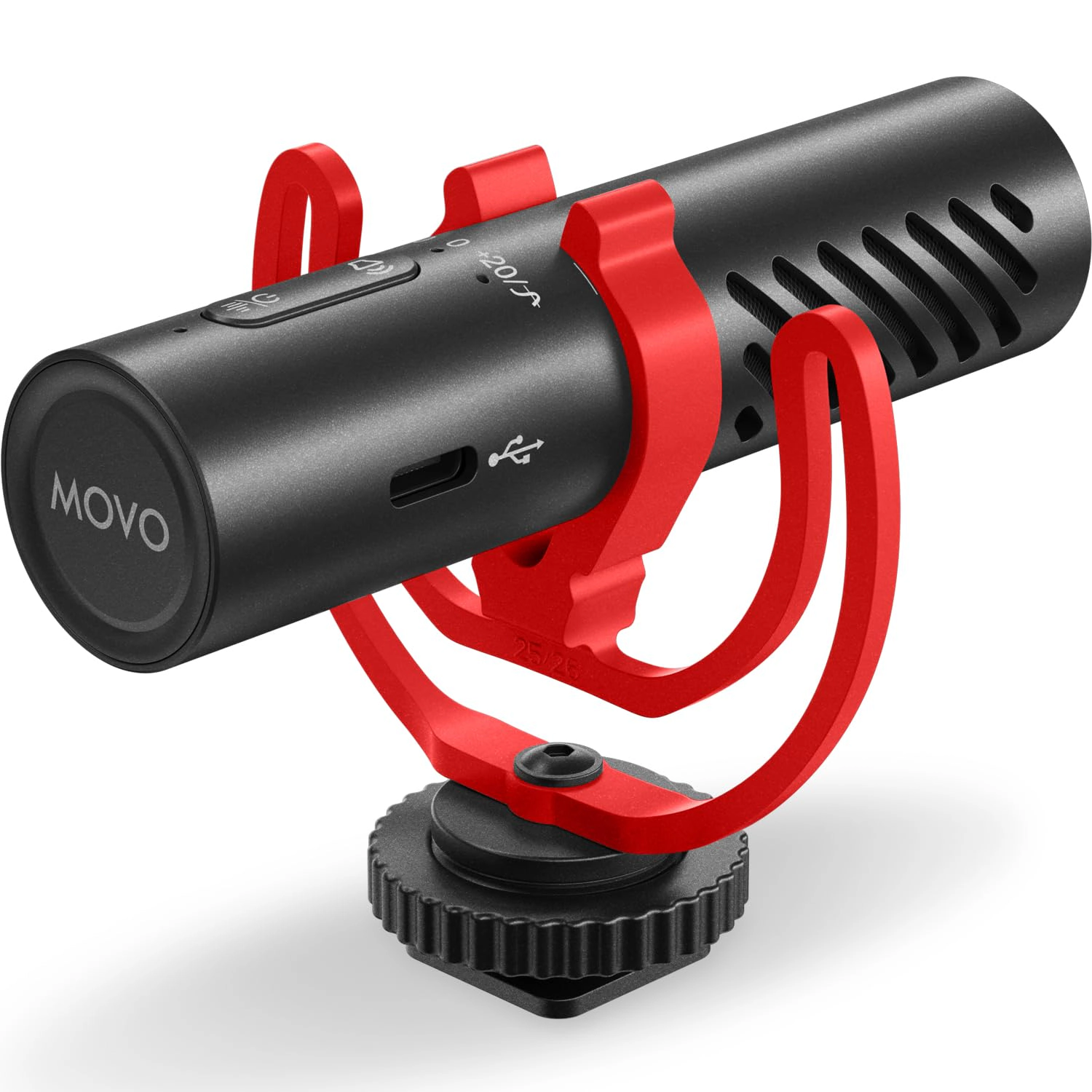Movo VXR10-AI Shotgun Microphone with AI Noise Cancellation - Camera Microphone for DSLR, Smartphone and Computer