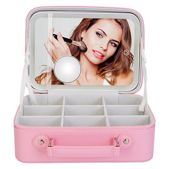 GBruno LED Lighted Travel Makeup Bag With Mirror