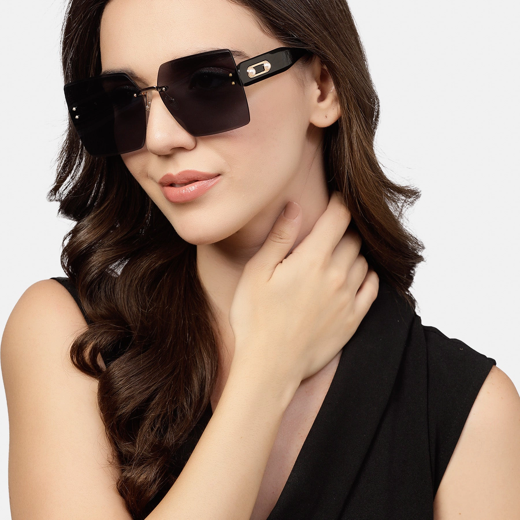 AGP PARIS Women's Square Acetate Gradient Lens UV400 Sunglasses