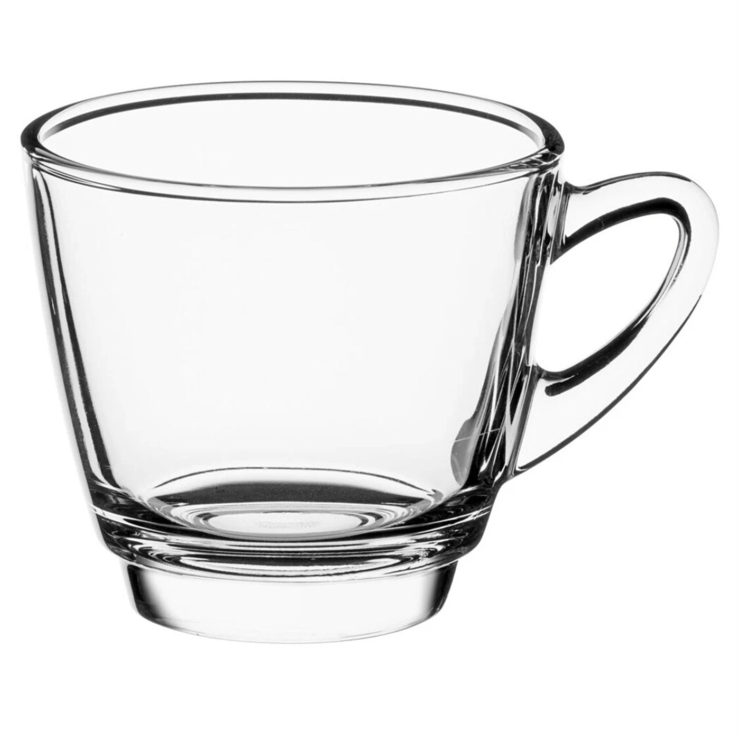 Home Collection Set of 4 Glass Coffee Mugs with Handles 8.5 oz