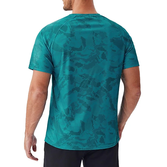 Pinspark Men's Camo Print Crew Neck Short Sleeve Athletic T-Shirt