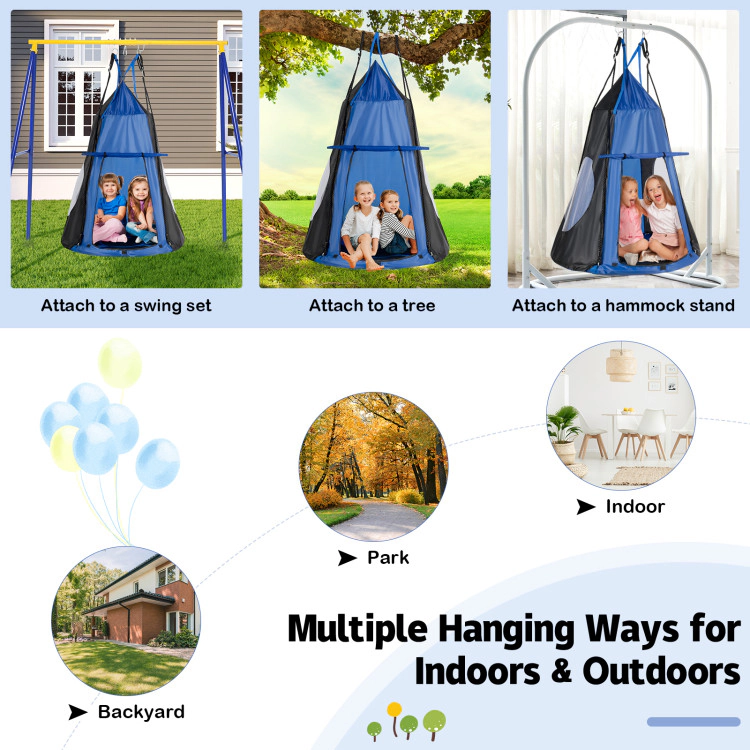 Hivvago 2-In-1 40 Inch Kids Hanging Chair Detachable Swing Tent