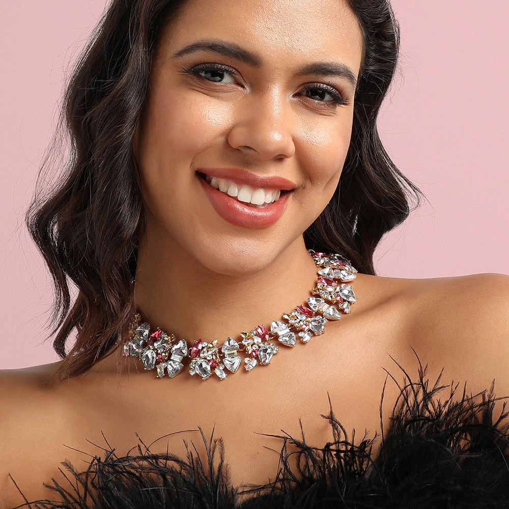 SOHI Women's Crystal Collar Necklace
