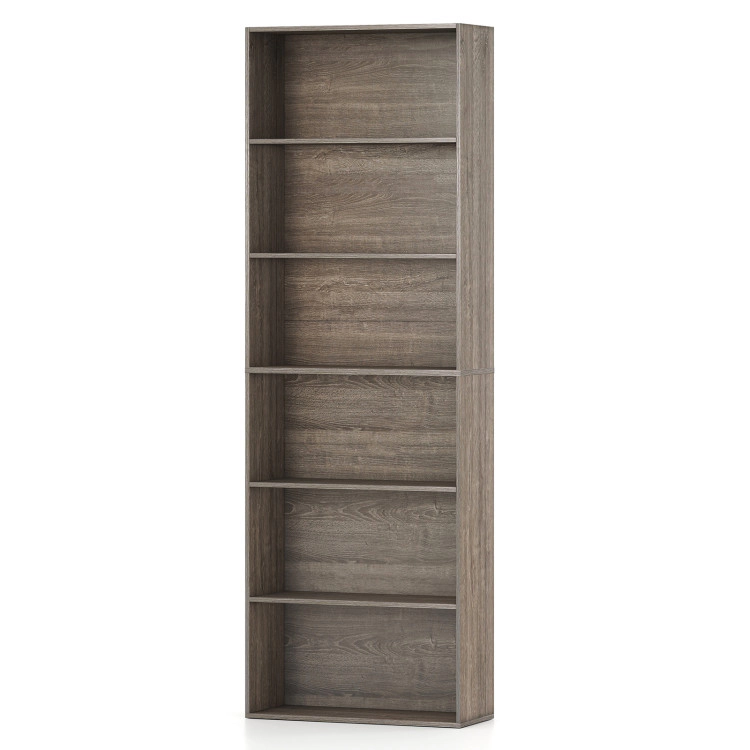 Hivvago 6-Tier Bookcase with 6 Open Shelves and Anti-Toppling Kits