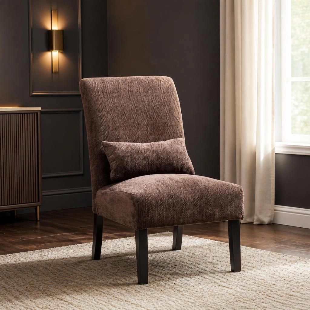 GOODSILO Modern Upholstered Armless Accent Chair for Indoor Seating