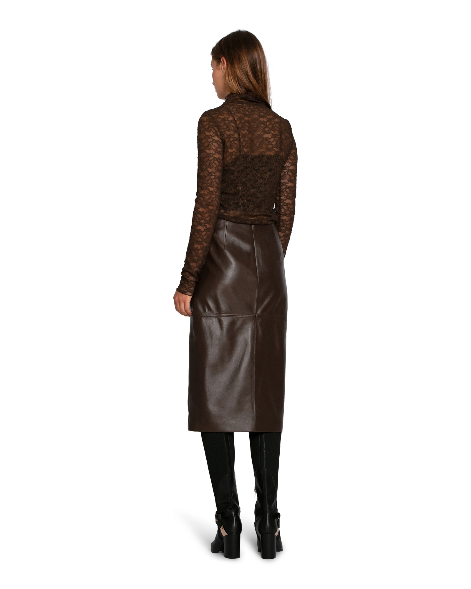 Belle & Bloom Understated Leather Pencil Skirt