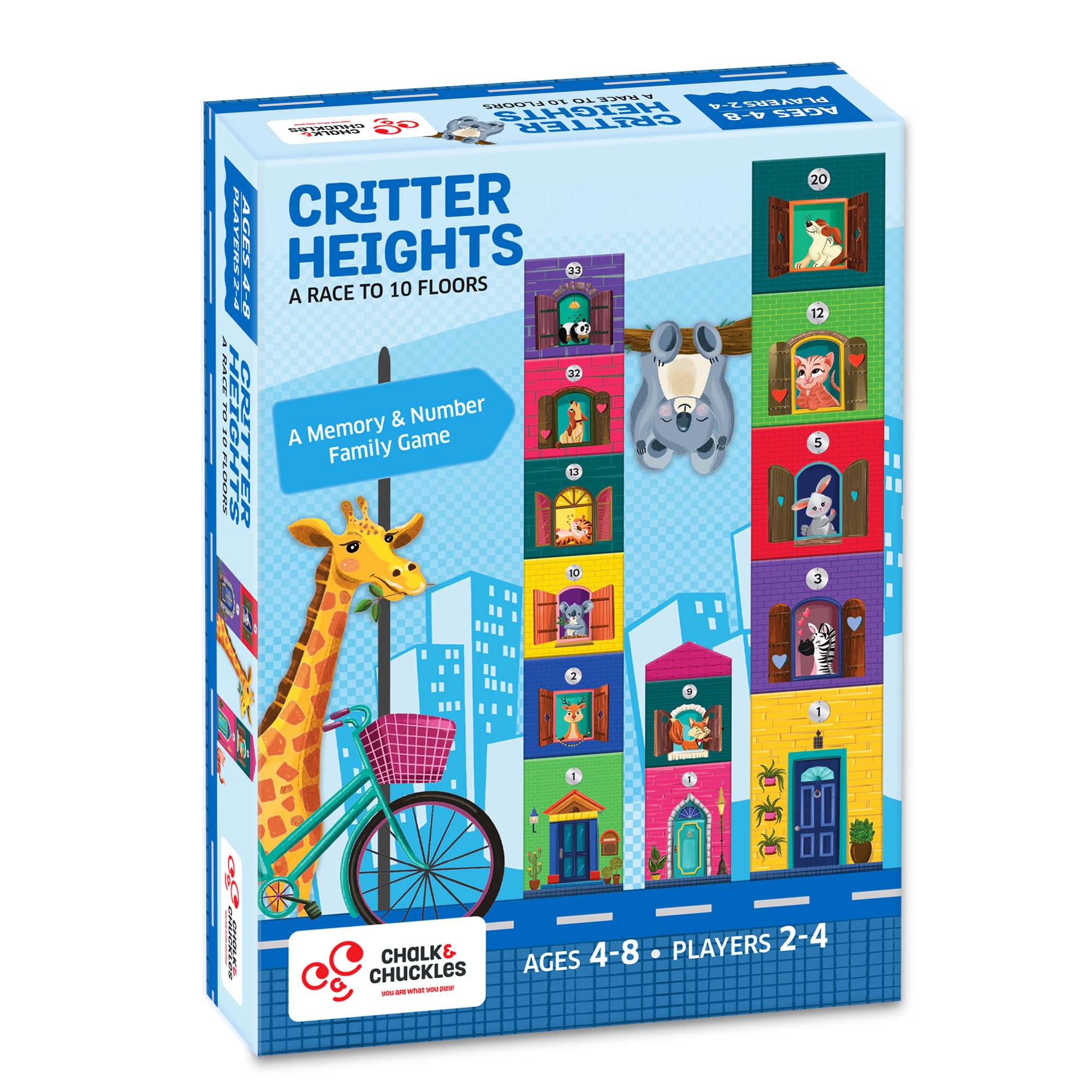 Chalk & Chuckles Critter Heights Memory Game - 2-4 Players