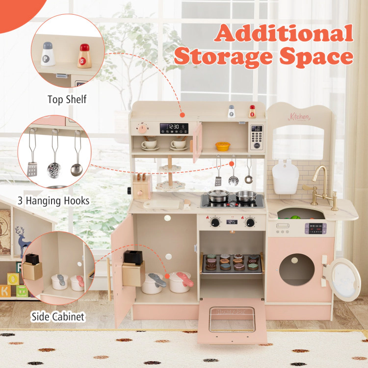 Hivvago Children Pretend Toy Kitchen Playset with Light and Sound