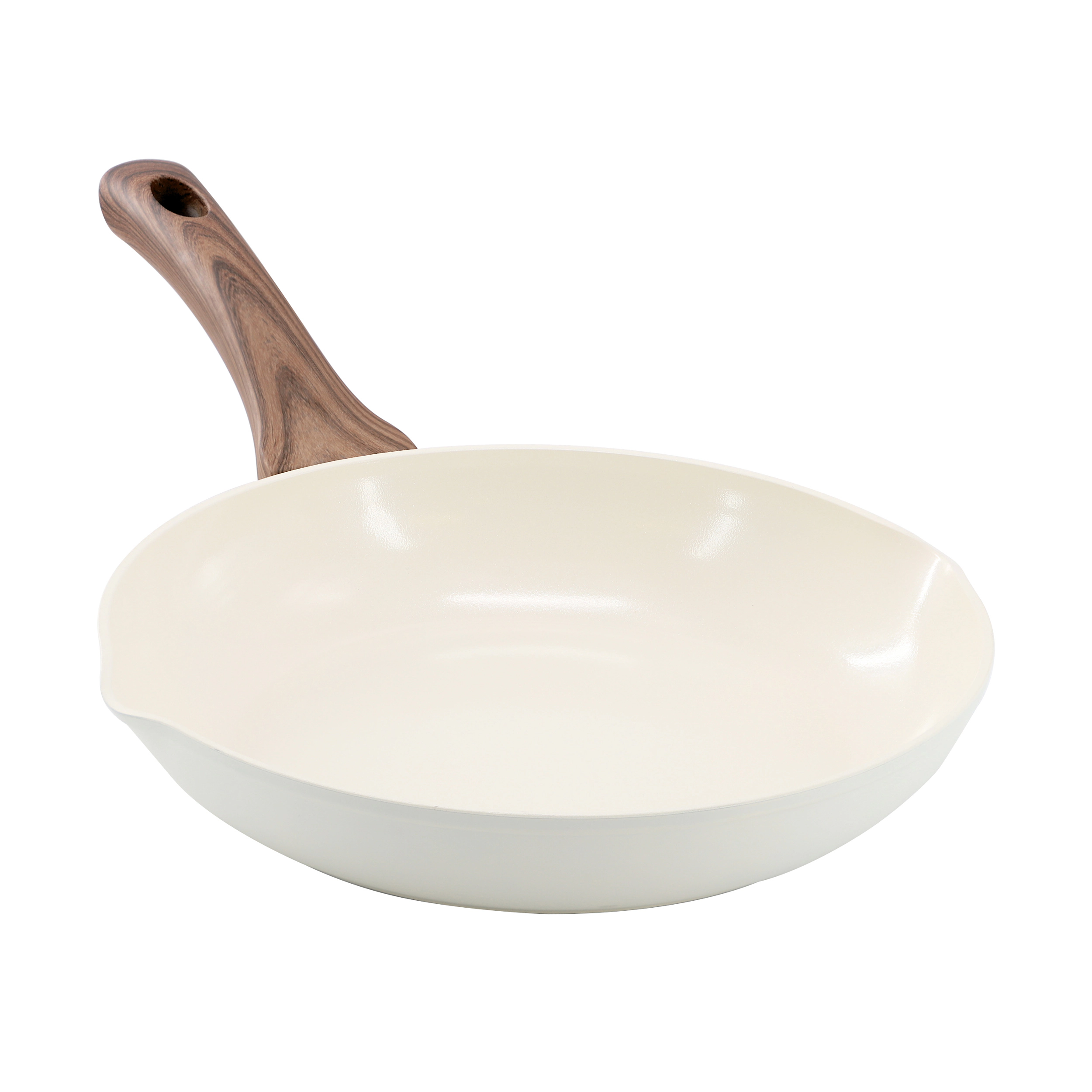 Oster Amberg Choice Inch Ceramic Nonstick Forged Aluminum Frying Pan in Off-White