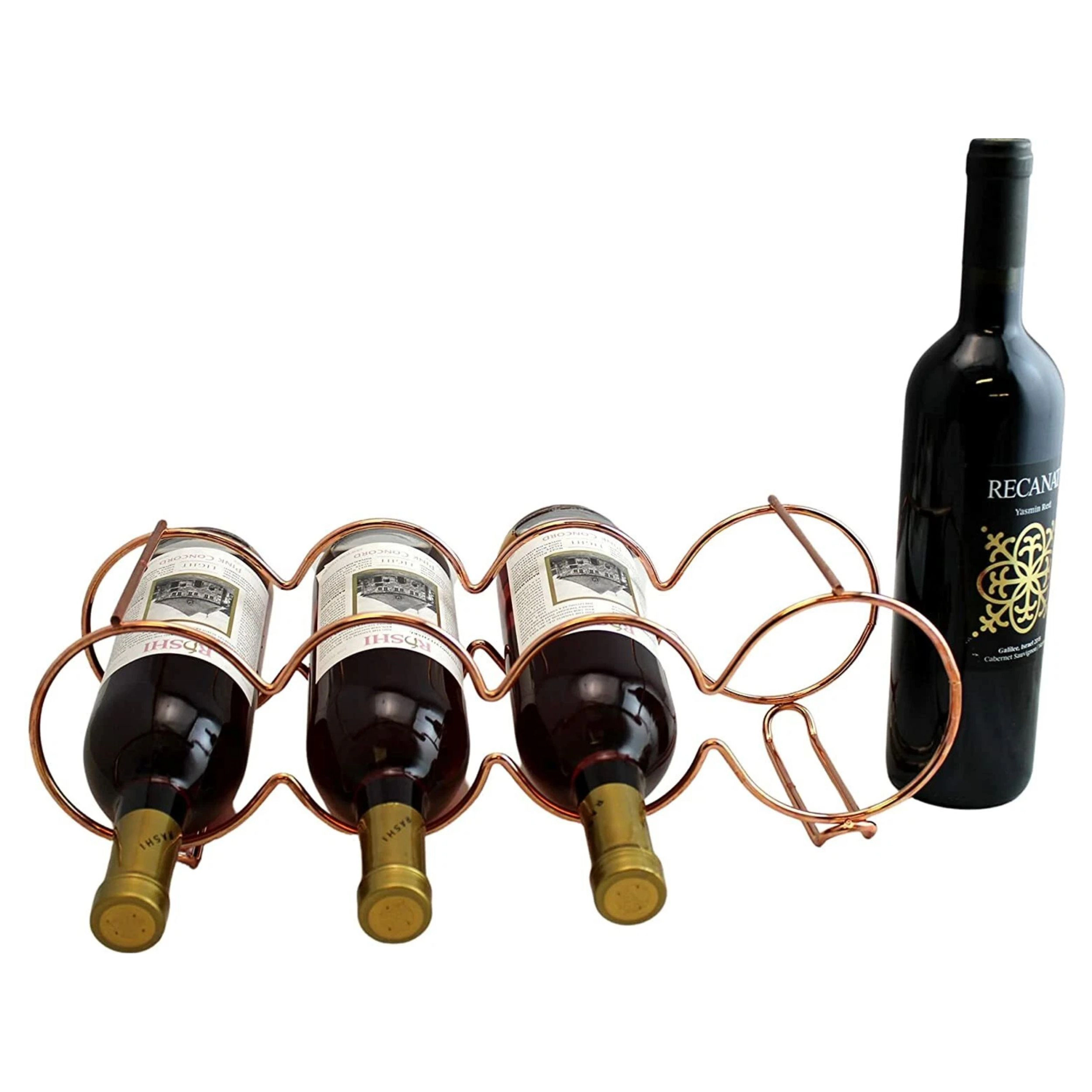 Home Collection 2-Tier Rose Gold Stackable Wine Rack Holds 11 Bottles