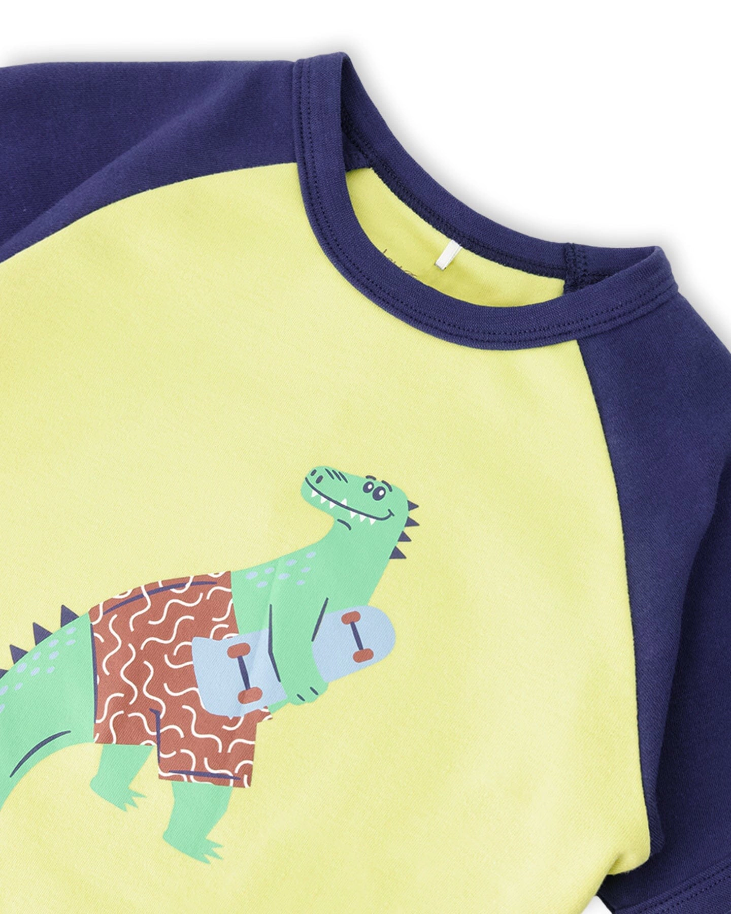Deux par Boys Organic Cotton Two-Piece Pyjama Set Blue Dino Print