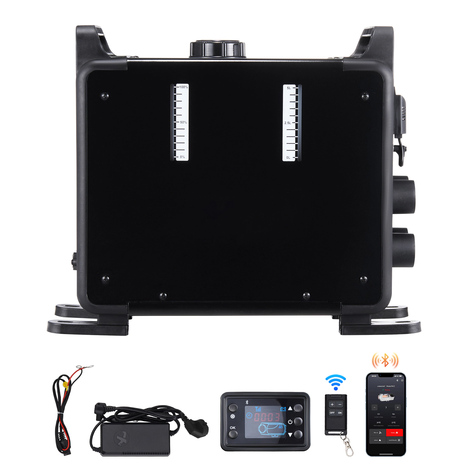 HONGGE 8KW Diesel Heater, 12V/24V All One Air Bluetooth APP Control, Remote Control and Display Screen