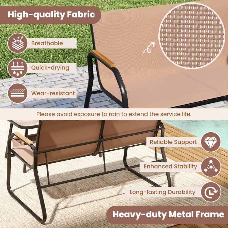 Hivvago 4 Pieces Patio Furniture Set With Rocking Bistro Chairs And Breathable Mesh Fabric