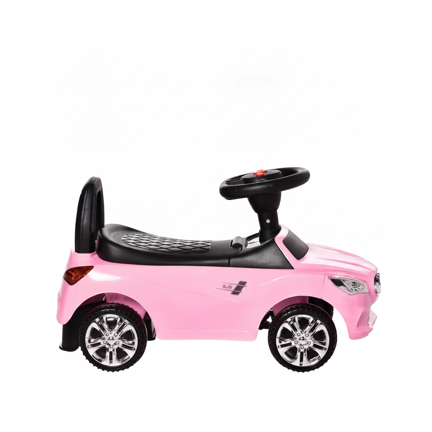 HONGGE Foot-to-Floor Kids Push Ride-On Car with Working Horn, Music and Headlights, Pink