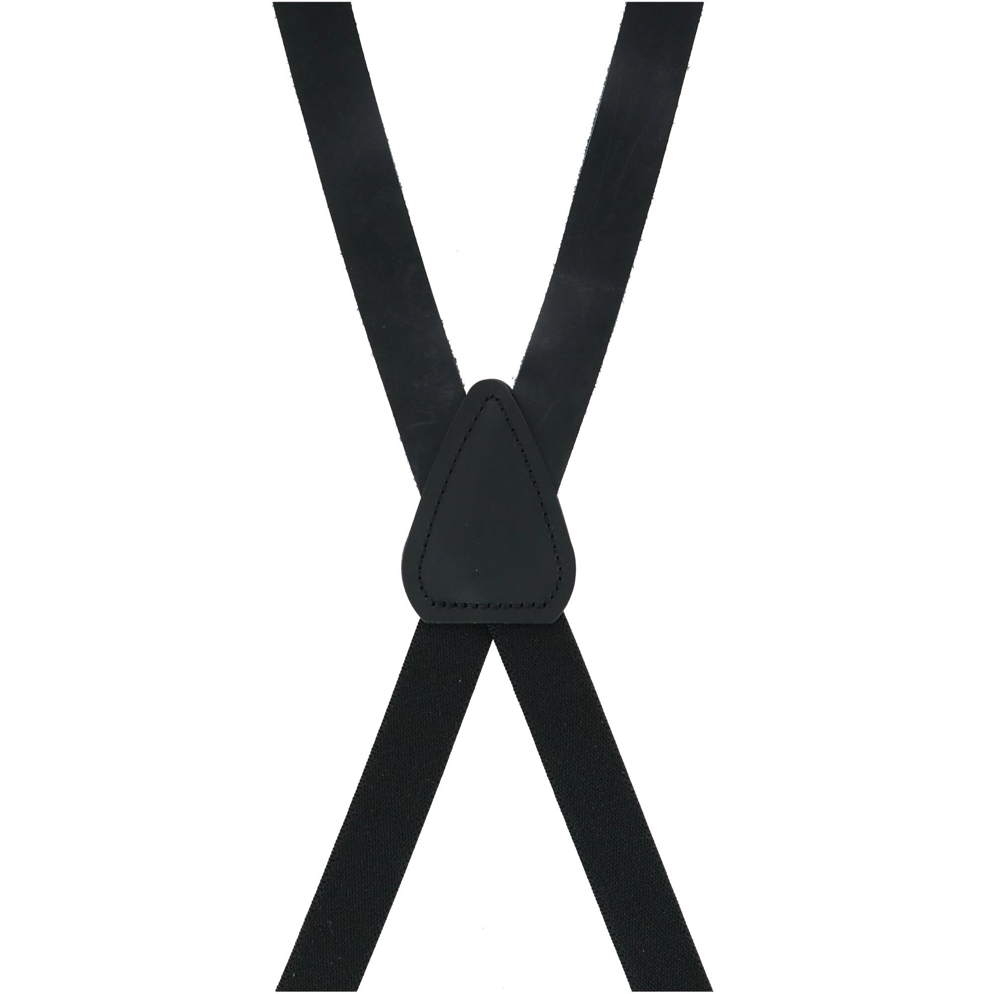 CTM Men's Smooth Leather Slim Width Suspenders w Metal Swivel Hook Ends