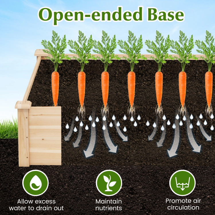 Hivvago 40" x 40" Outdoor Wood Raised Garden Bed